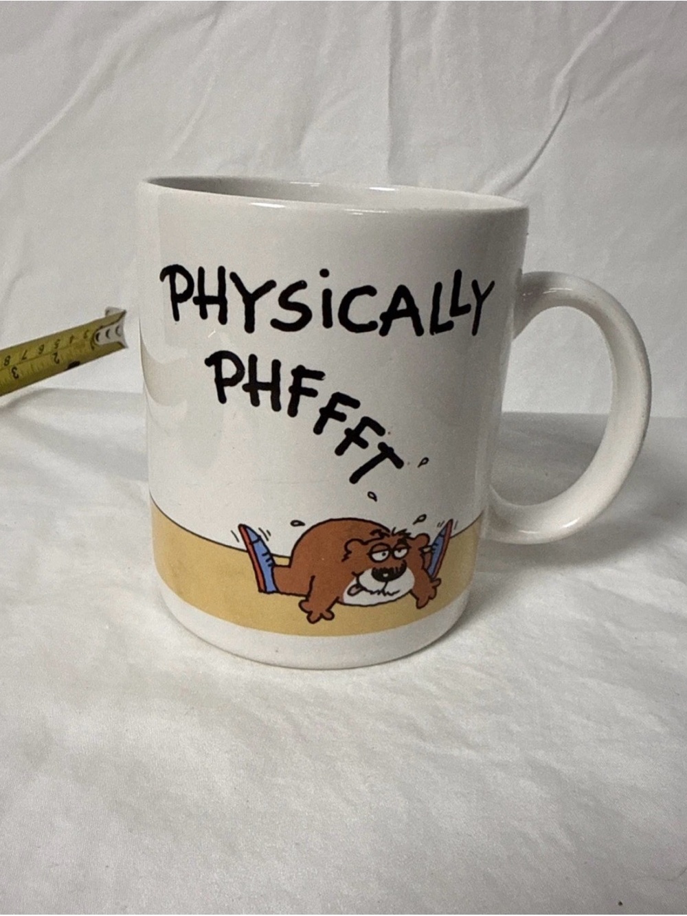 Vtg Shoebox Greetings Hallmark 87 Mug Physically Phffft Exercise Bear by Bowers